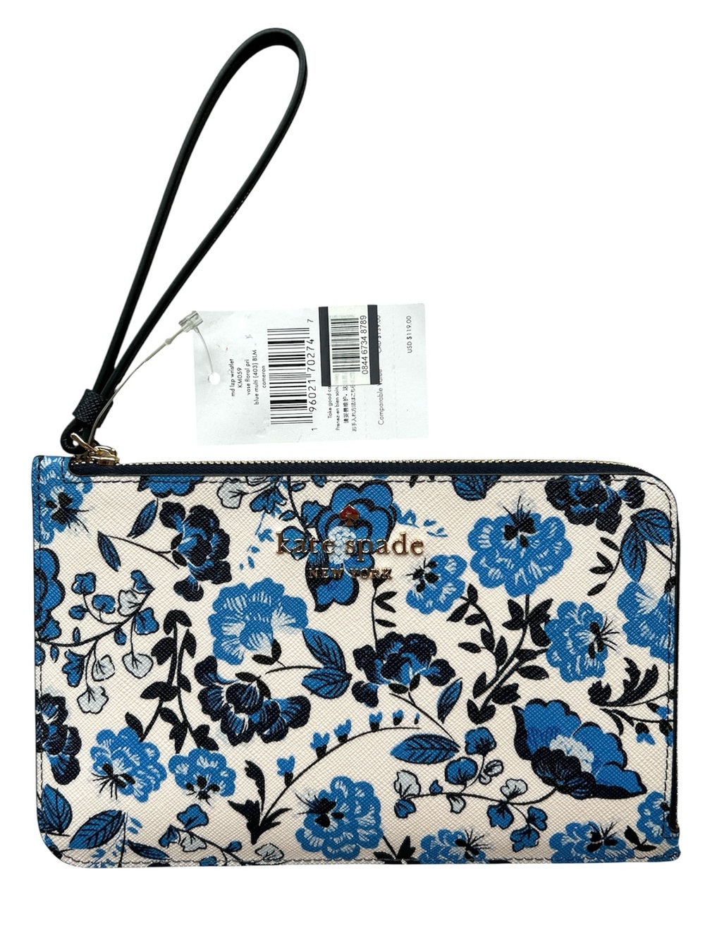 Kate Spade Cameron Medium L-Zip Wristlet in Vase Floral Print NWT - Picture 5 of 7